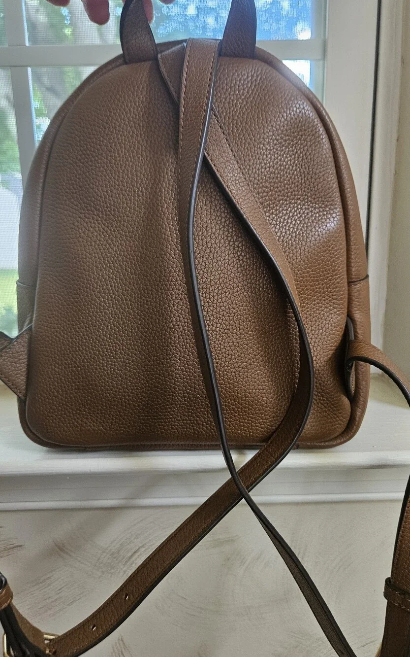 Tory Burch Chestnut Pebbled Leather Mini Backpack